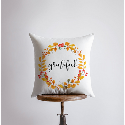 Grateful Pillow Cover |  Fall Thanksgiving Decor | Farmhouse Pillows |