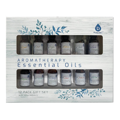 12-pack aromatherapy  essential oils gift set in elegant packaging by Pursonic.