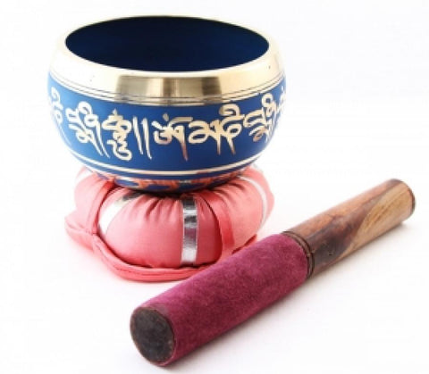 Tibetan Singing Bowl - 4"Diameter with Wooden Striker & Cushion