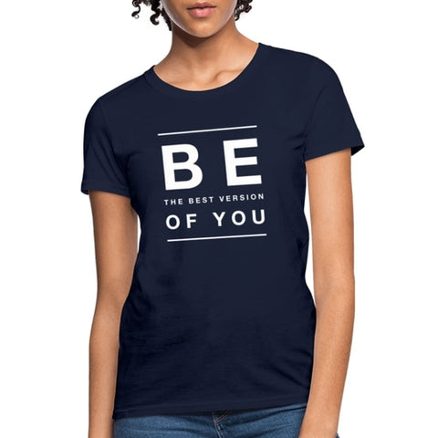 Navy blue T-shirt featuring the motivational phrase 'Be the Best Version of You.'