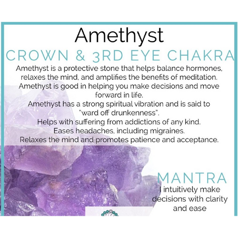 Healing properties of Amethyst for clarity and calm.