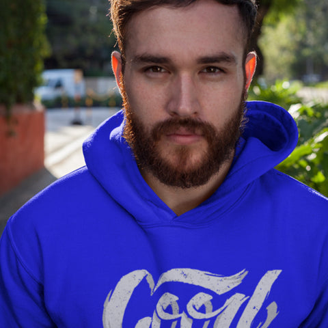 Good Vibes Blue Hoodie-Spread Positivity in Style!