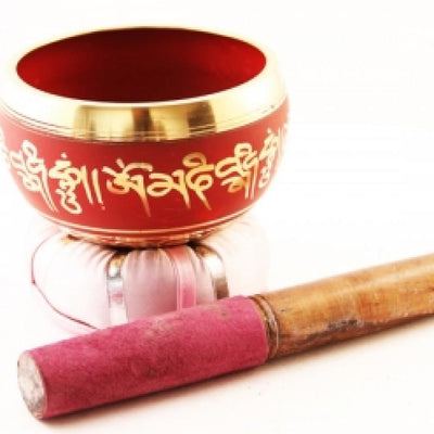 Tibetan Singing Bowl - 4"Diameter with Wooden Striker & Cushion