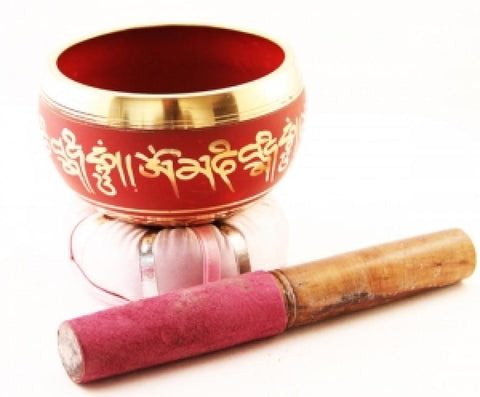 Tibetan Singing Bowl - 4"Diameter with Wooden Striker & Cushion