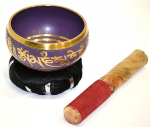 Tibetan Singing Bowl - 4"Diameter with Wooden Striker & Cushion