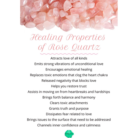 Healing properties of Rose Quartz for love and emotional healing.